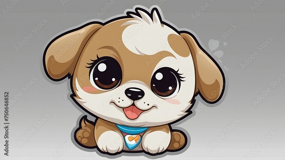 Happy Cartoon Puppy on background Happy Cartoon Puppy on background