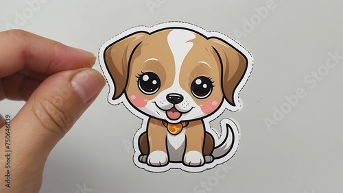 Happy Cartoon Puppy on background