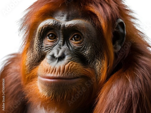 close up portrait of orang utan,generative ai © johny6