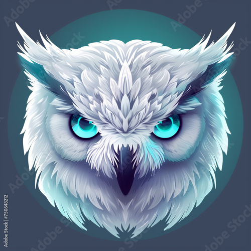 owl head logo, animal logo, symbol of power, minimal logo, game avatar photo