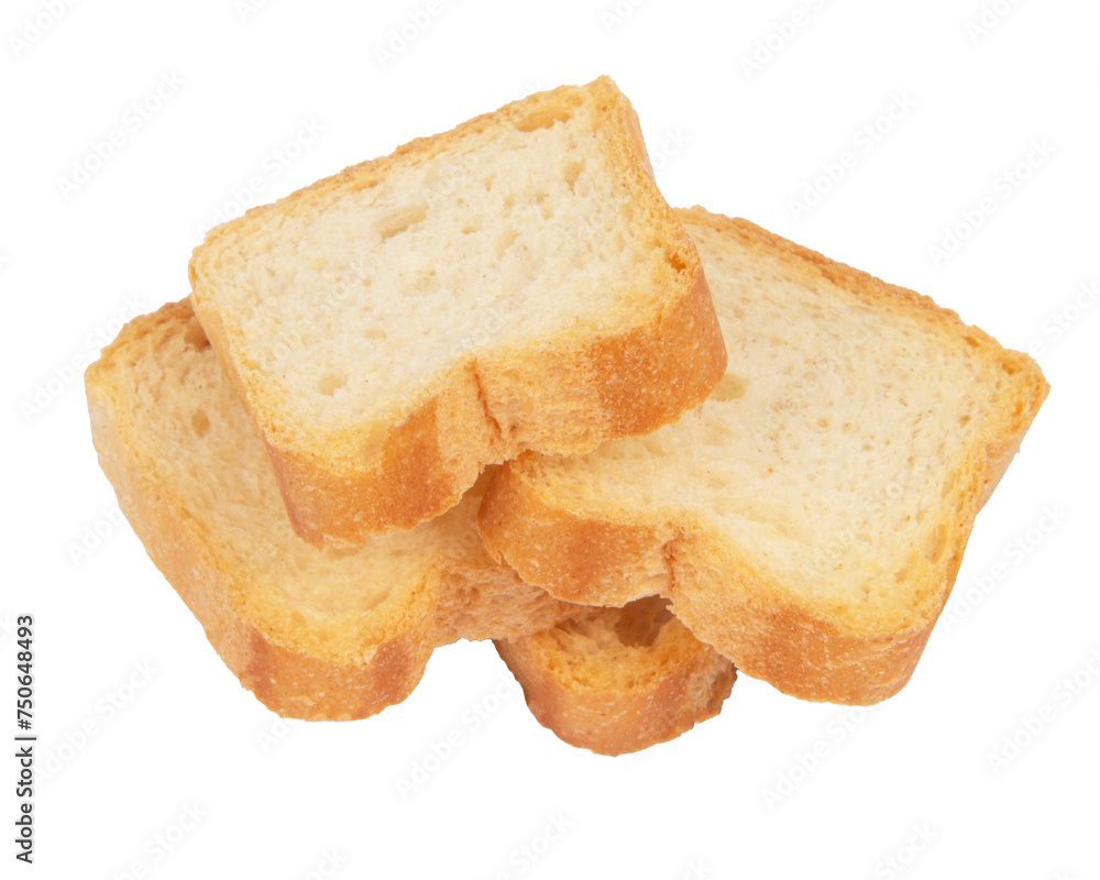 Dehydrated small toast crostini crackers for breakfast or desserts Dehydrated small toast crostini crackers for breakfast or desserts