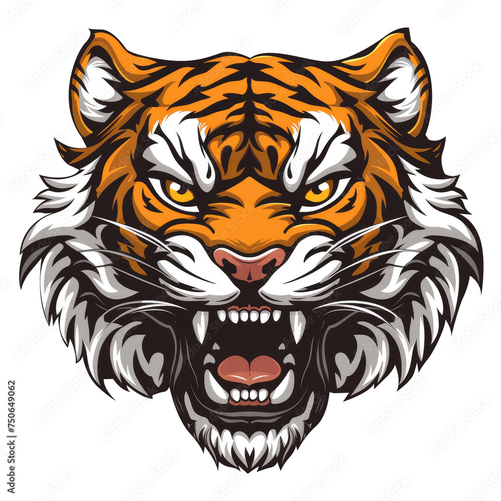 tiger angry head vector