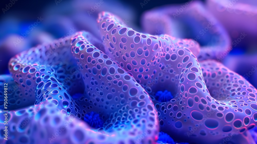 Close up of a Neon Glow Sea Organic Forms. Futuristic Wallpaper and Banner Design Close up of a Neon Glow Sea Organic Forms. Futuristic Wallpaper and Banner Design