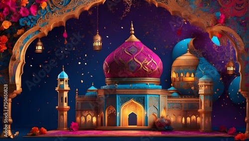 Experience the vibrant colors and intricate designs of Ramzan ul mubarak, as the AI platform brings to life the festive atmosphere of this holy month.