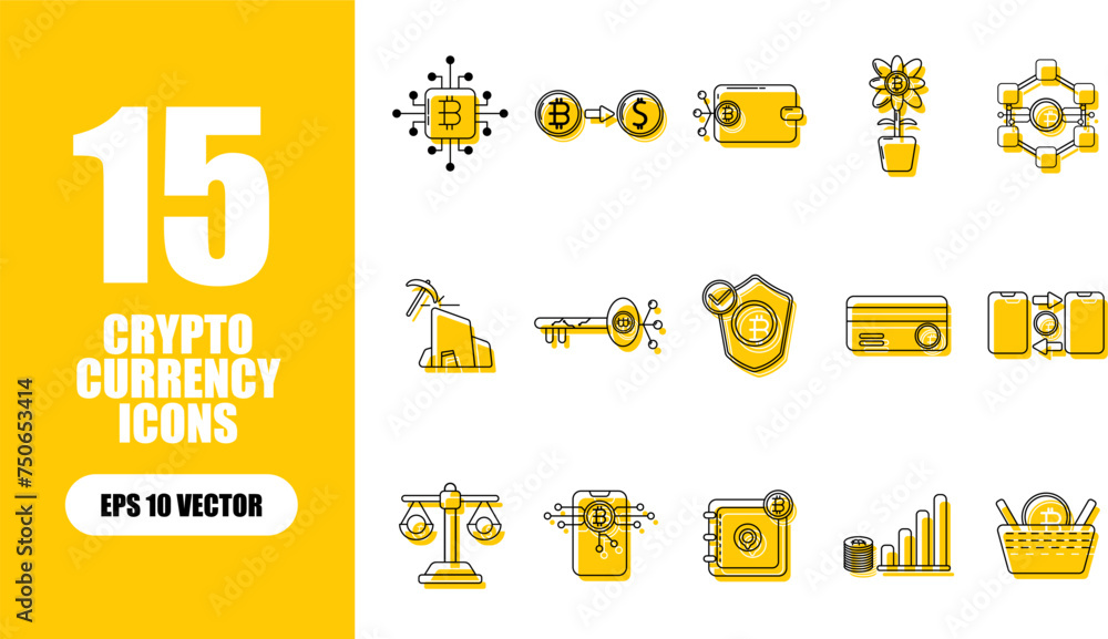 Fototapeta premium Cryptocurrency Icon Collection