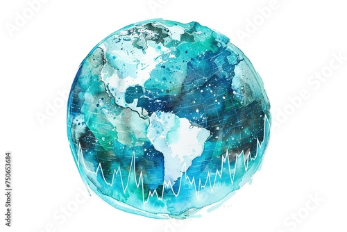 Stock Market Predictions water color style,isolate on white,Clip art