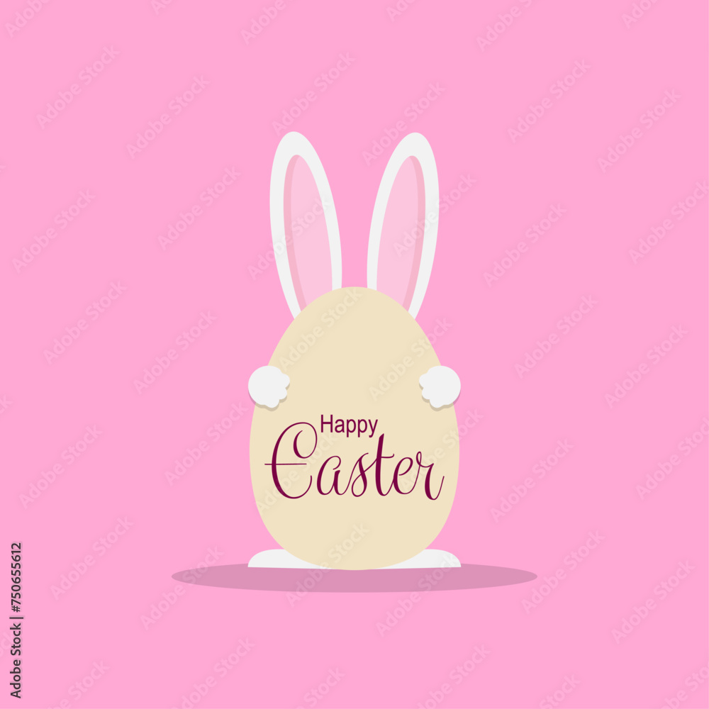Happy Easter greeting card with Easter egg, Easter rabbit. Easter Bunny, texture background. Happy Easter greeting card with Easter egg, Easter rabbit. Easter Bunny, texture background.