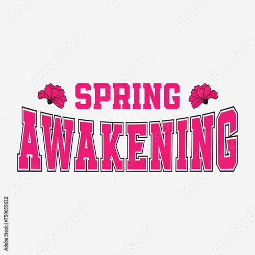 Spring awakening Spring T Shirt Design retro graphics flower illustration