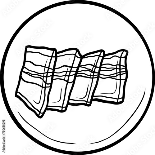 Salo. Ukrainian food. Hand drawn vector flat illustration.