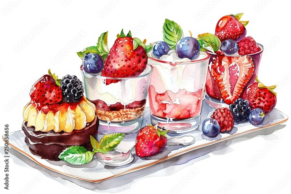 Sure, here is a description for a dessert image: A delicious plate of fresh berries and cream is a classic and refreshing summer dessert Sure, here is a description for a dessert image: A delicious plate of fresh berries and cream is a classic and refreshing summer dessert
