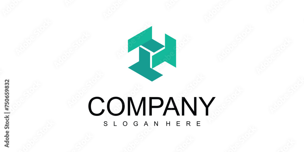 Simple polygon logo design |premium vector Simple polygon logo design |premium vector