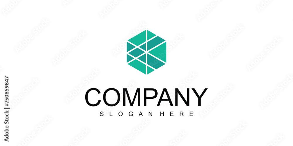 Simple polygon logo design |premium vector Simple polygon logo design |premium vector