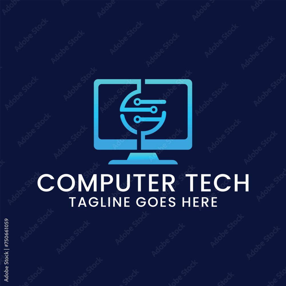 computer technology and computer repair logo design inspiration template. desktop service logotype computer technology and computer repair logo design inspiration template. desktop service logotype