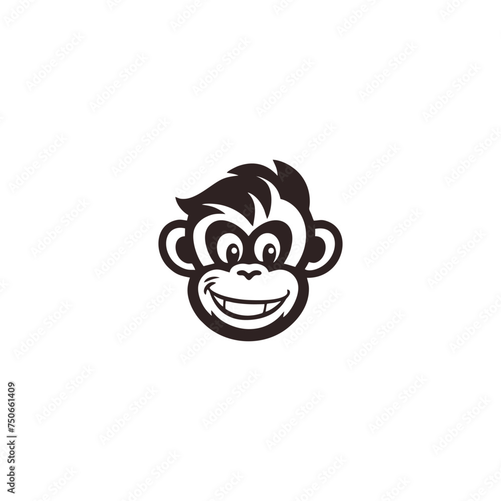 Monkey head logo templatevector Monkey head logo templatevector