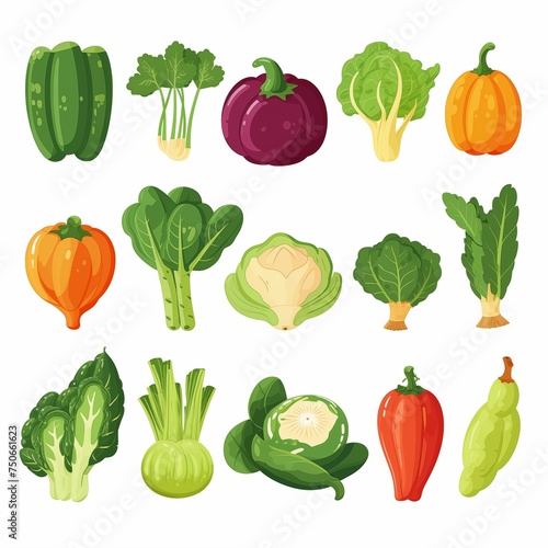 vegetables icon on white background Created with Generative AI technology.