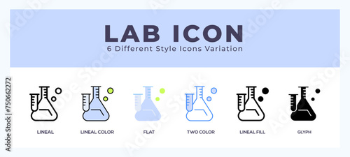 Lab icon symbol. isolated. vector illustration with different styles