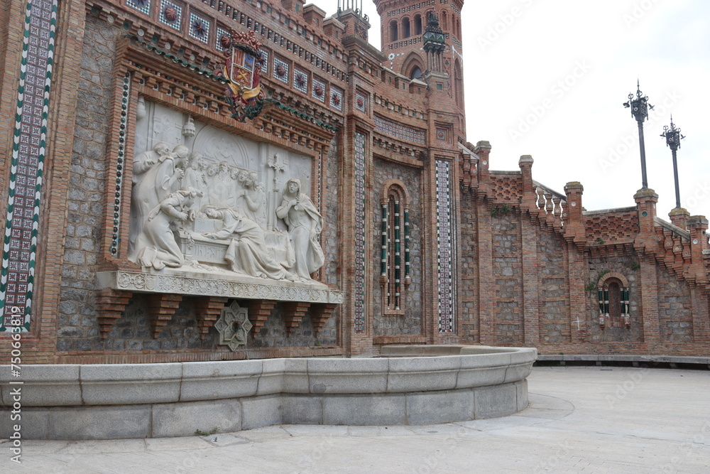 Fototapeta premium TERUEL, SPAIN Sculpture on the Oval Stairs monument in historic city Teruel
