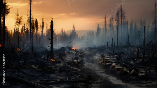 Impact Of Fire Disasters: The Aftermath Of A Forest Fire And Nature's Resilience