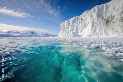 melting of ice at the north pole. generative ai © JIRMoronta