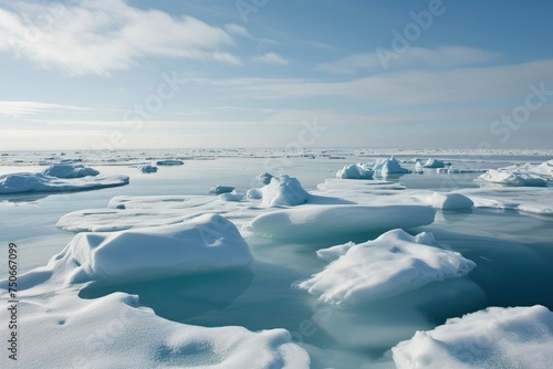 melting of ice at the north pole. generative ai