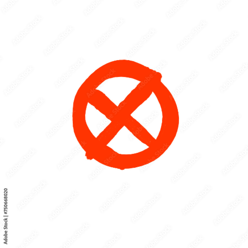 Prohibition Icon Doodle With Brush Prohibition Icon Doodle With Brush