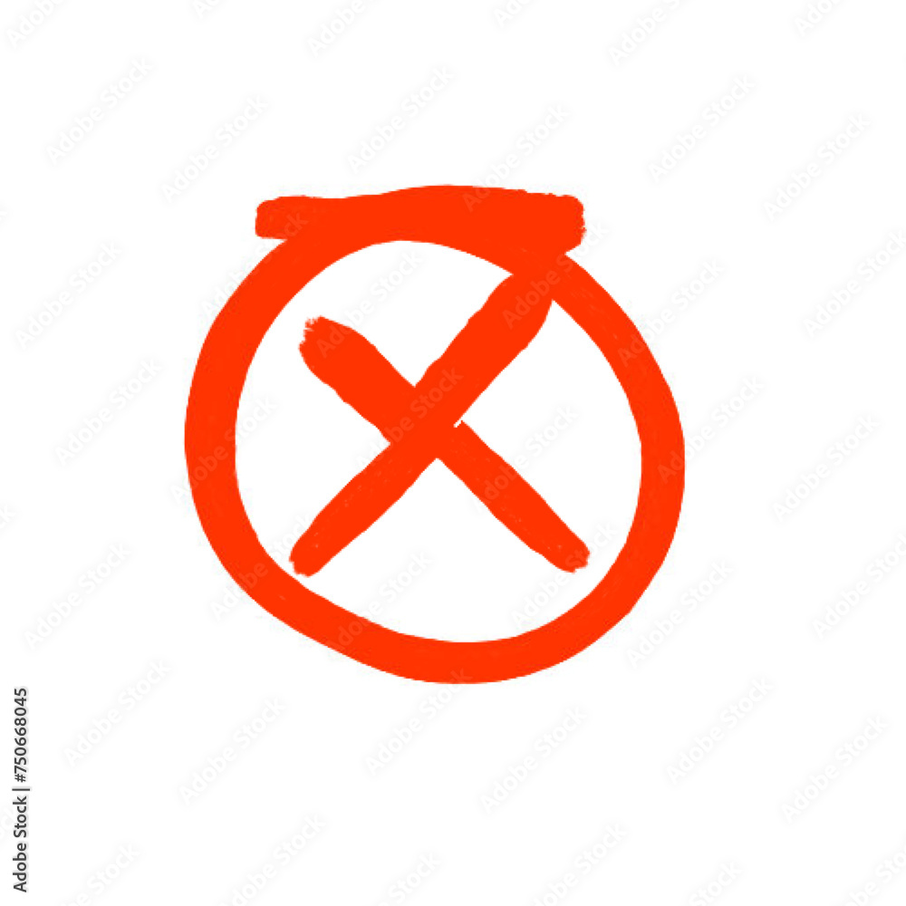 Obraz premium Prohibition Icon Doodle With Brush