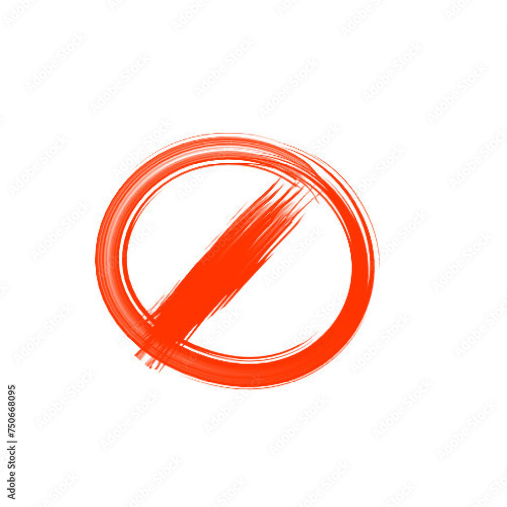 Prohibition Icon Doodle With Brush Prohibition Icon Doodle With Brush
