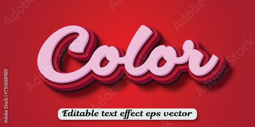 Color 3d text effect editable 3d style