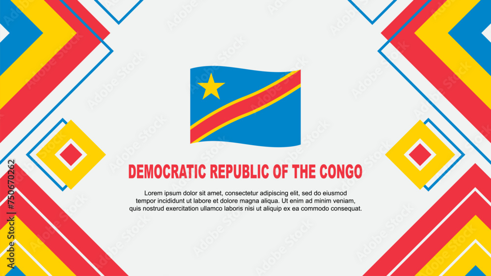 Democratic Republic Of The Congo Flag Abstract Background Design Template. Democratic Republic Of The Congo Independence Day Banner Wallpaper Vector Illustration. Background