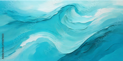 Abstract art teal soft blue sea water ocean wavy background. Water ocean wave white and soft blue aqua, teal texture.