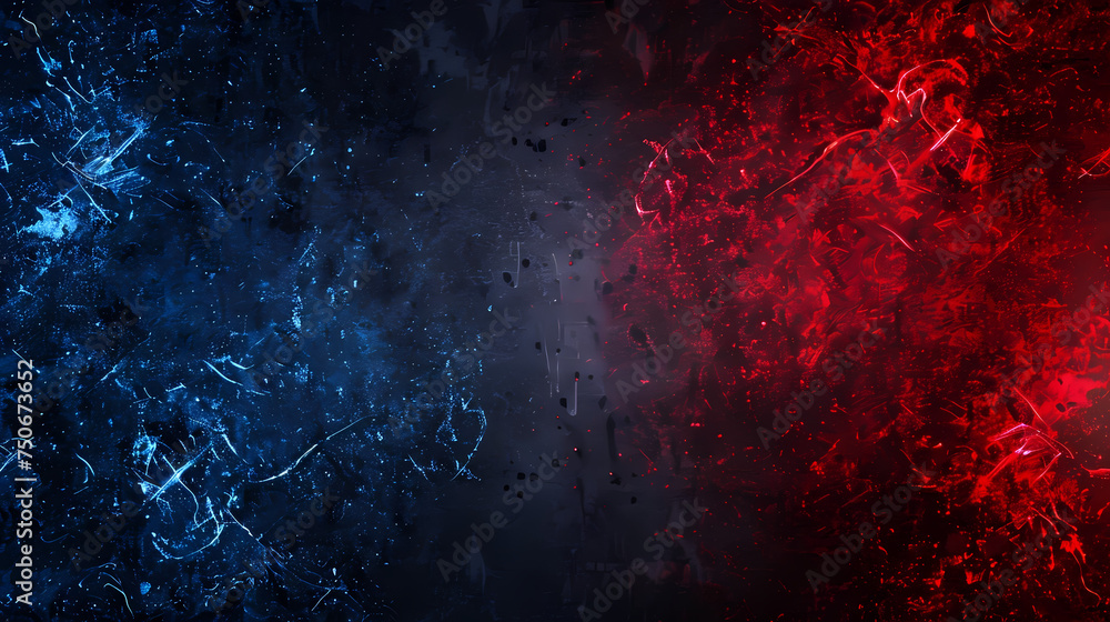 Blue and Red Textured Abstract Background - obrazy, fototapety, plakaty 