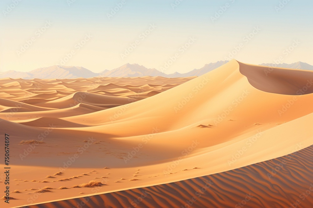 Pristine sand dunes in early morning light