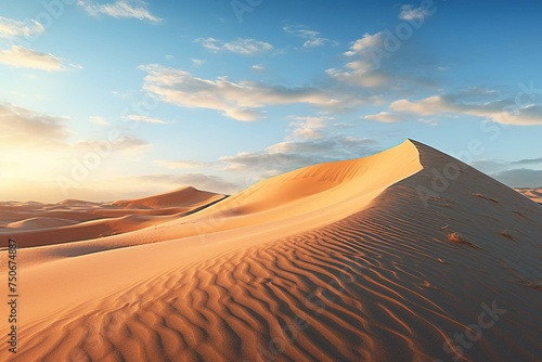 Pristine sand dunes in early morning light