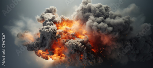fire smoke bomb explosion, gas, burn 51