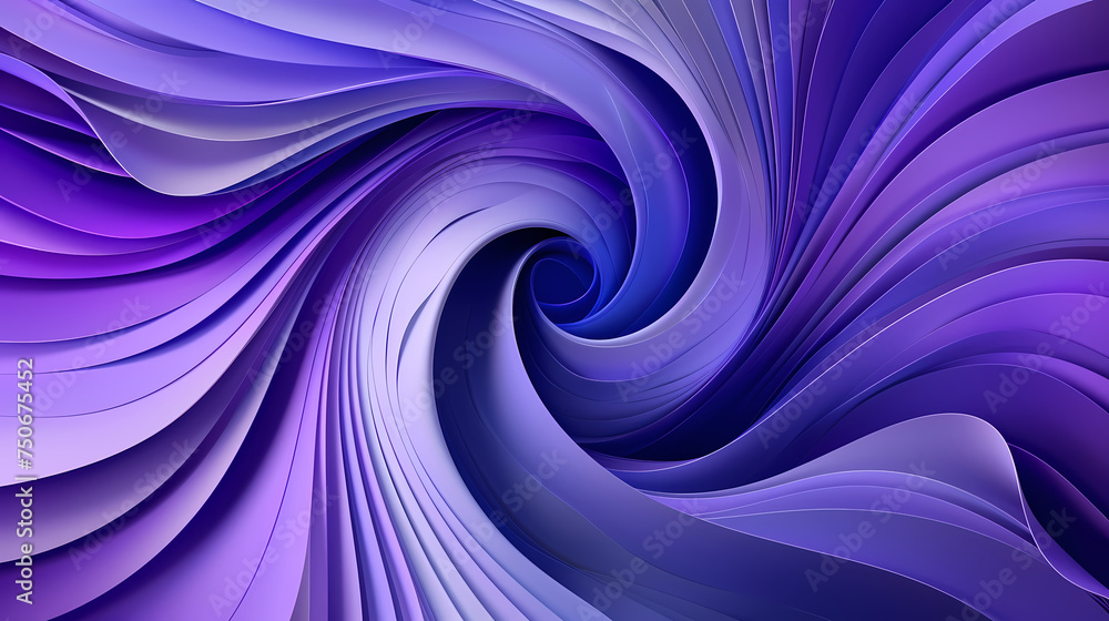 Fototapeta premium Abstract Violet Swirls and Curves in Digital Artwork