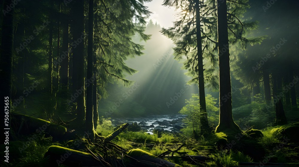 Sublime Wilderness: The Ethereal Beauty of British Columbia's Forests - obrazy, fototapety, plakaty 