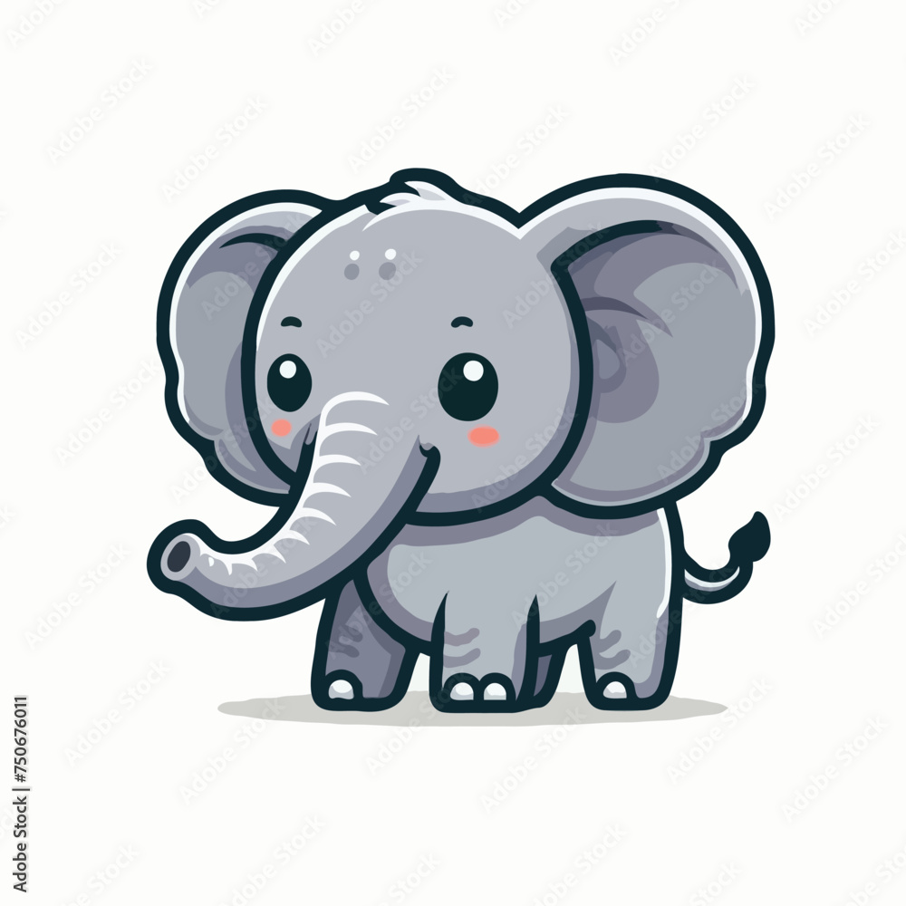 cute elephant vector on white background. cute elephant vector on white background.
