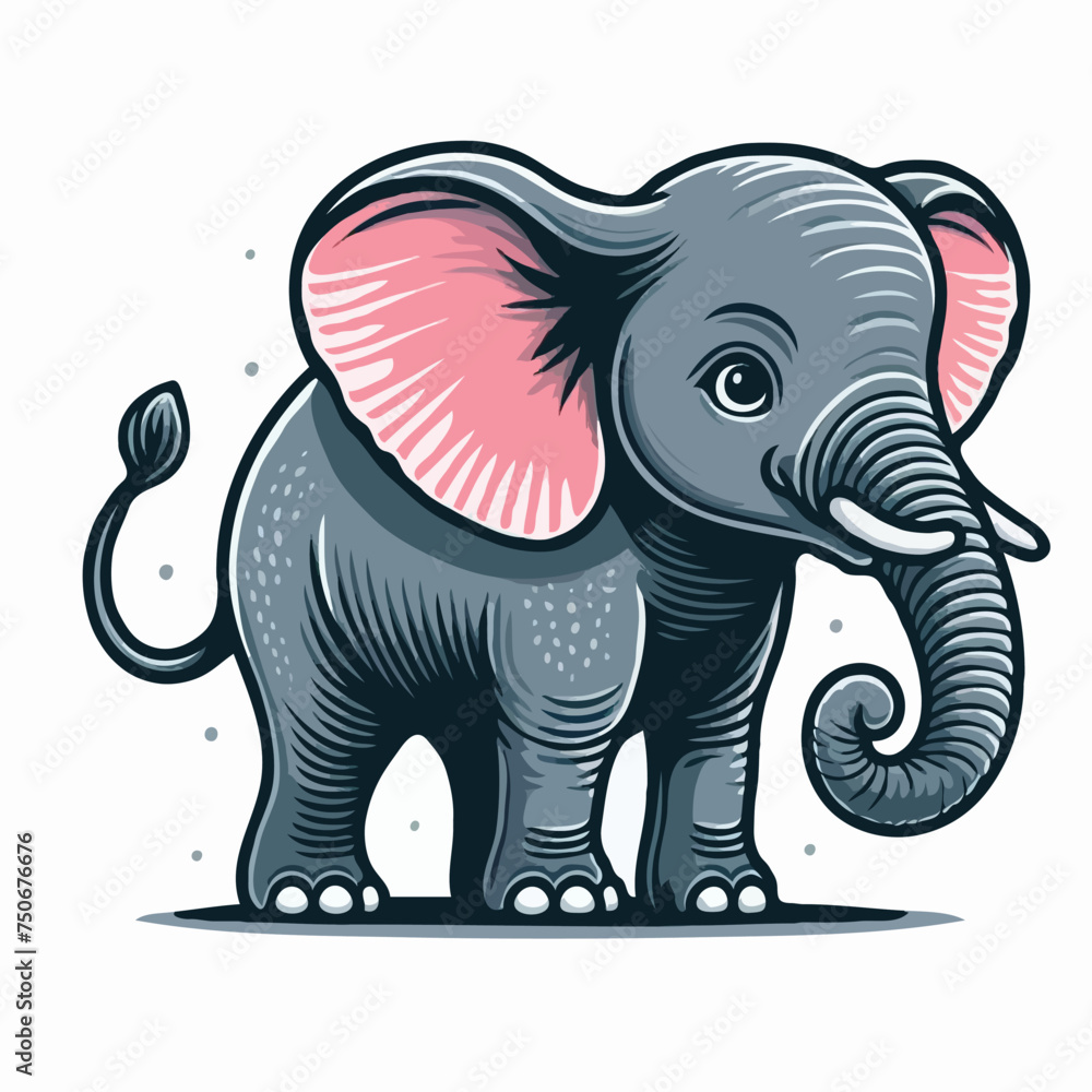 cute elephant vector on white background. cute elephant vector on white background.