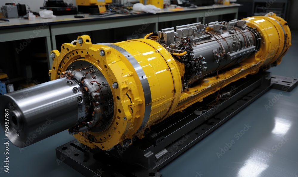 a nuclear fuel rod assembly during a maintenance procedure. suitable for your technology design