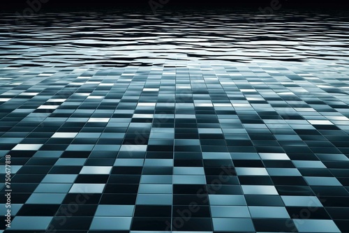 Rippling water distorting a grid of squares