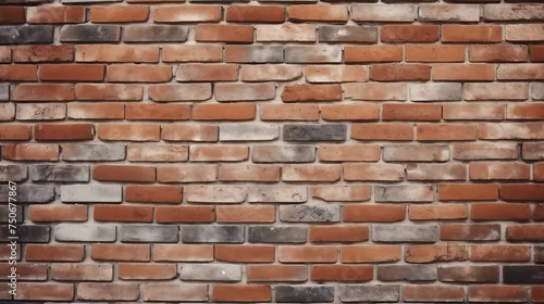 Naklejka na ścianę Abstrakcyjne ceglane tło - murowana ściana z cegły, tapeta pod graffiti. Surowa nowoczesna sztuka