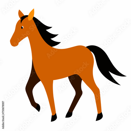 Horse colt filly mare stallion bronco foal gelding mustang nag plug pony steed animal pet vector illustration draw cartoon pretty cute