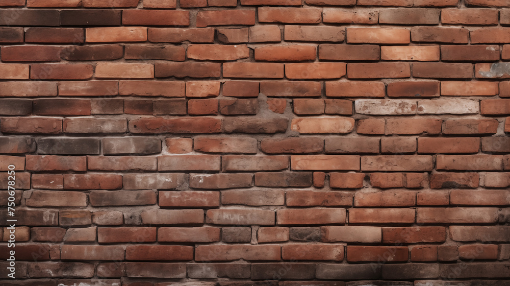 Obraz premium Abstrakcyjne ceglane tło - murowana ściana z cegły, tapeta pod graffiti. Surowa nowoczesna sztuka