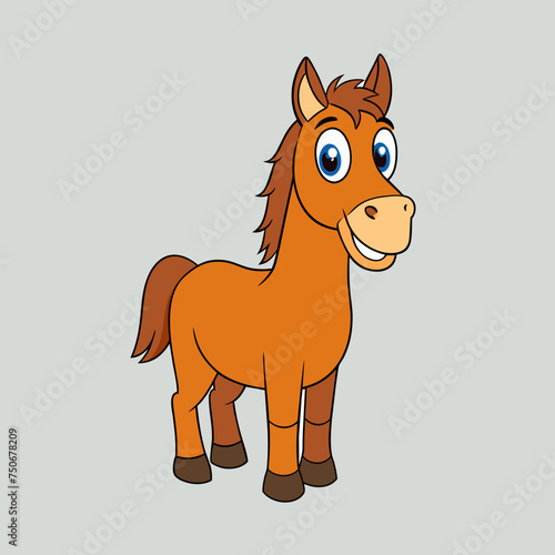 Horse colt filly mare stallion bronco foal gelding mustang nag plug pony steed animal pet vector illustration draw cartoon pretty cute