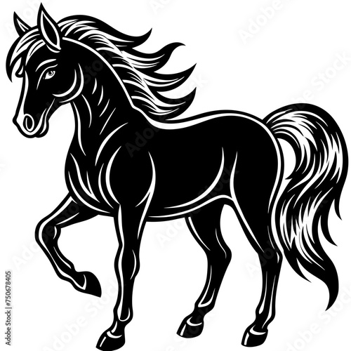 Horse colt filly mare stallion bronco foal gelding mustang nag plug pony steed animal pet vector illustration draw cartoon pretty cute