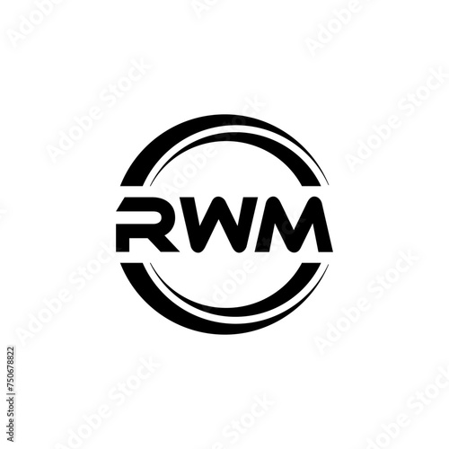 RWM letter logo design with white background in illustrator, vector logo modern alphabet font overlap style. calligraphy designs for logo, Poster, Invitation, etc.