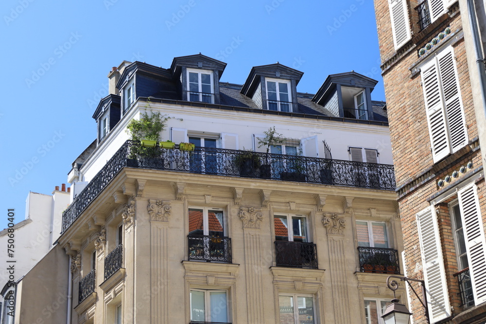Haussmannian building facade from Paris , real estate