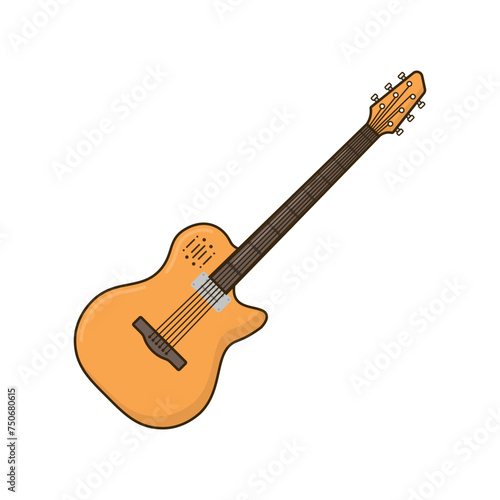 Guitar illustration icon cartoon style design isolated white background