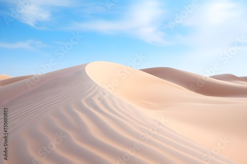 Dreamy Desert Dunes Sand Ripples Underneath Azure