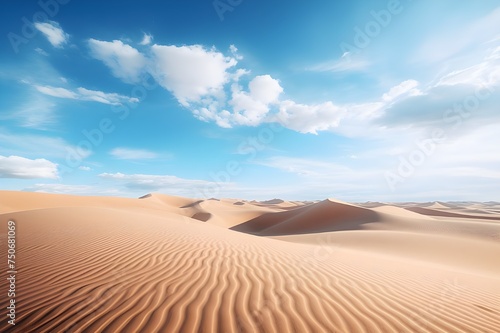 Dreamy Desert Dunes Sand Ripples Underneath Azure
